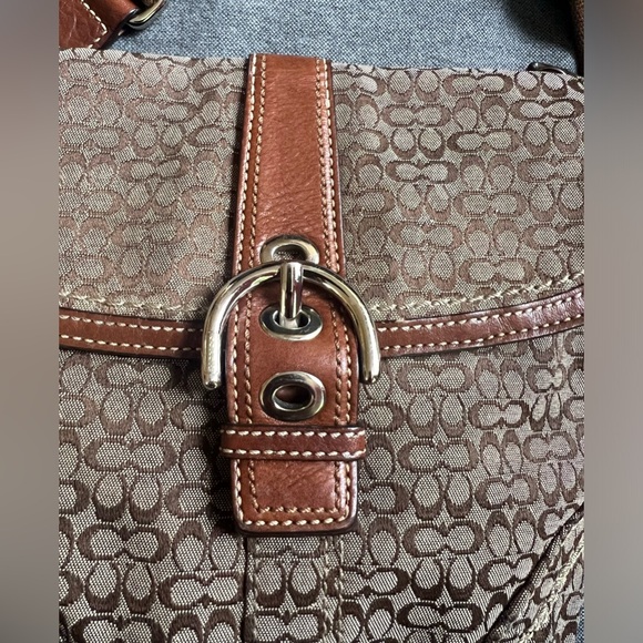 Coach Brown Soho Mini C Signature Swingpack Jacquard Leather Trim - Picture 4 of 12